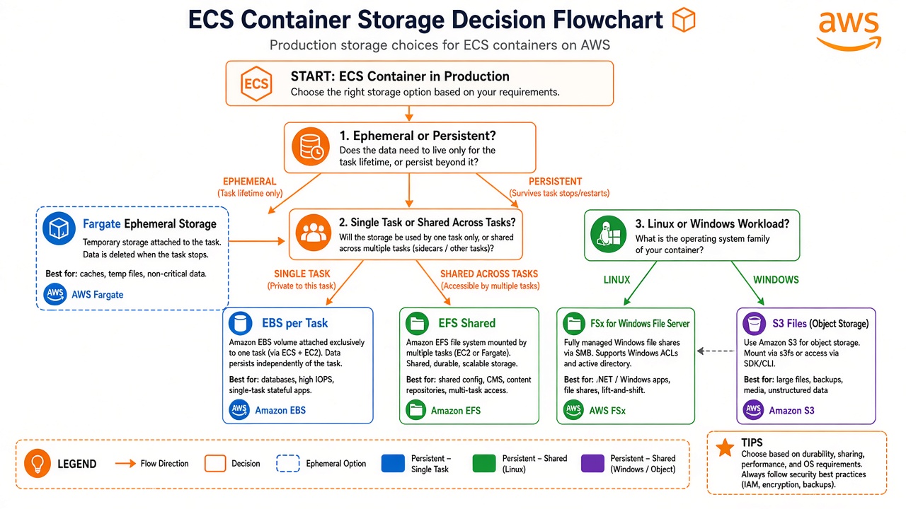 ECS storage decision flow